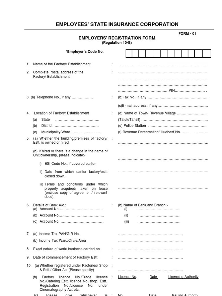 Employees’ State Insurance Corporation Wage License