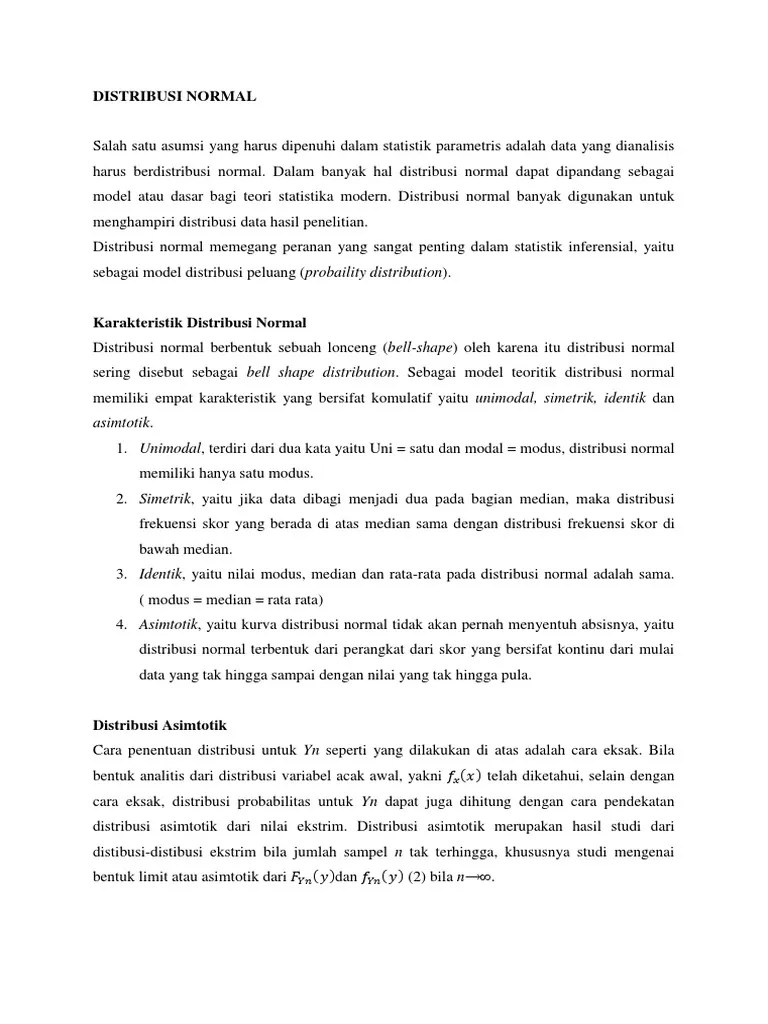 Distribusi Normal Asimtotik | PDF