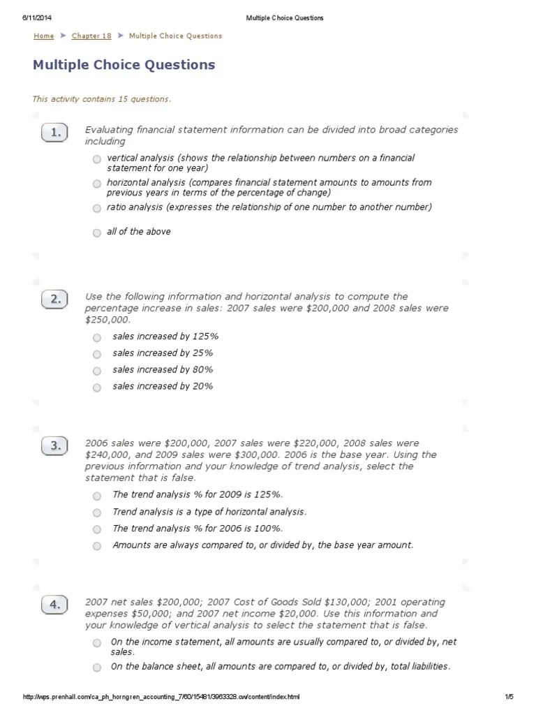 Multiple Choice Questions | PDF | Equity (Finance) | Investing