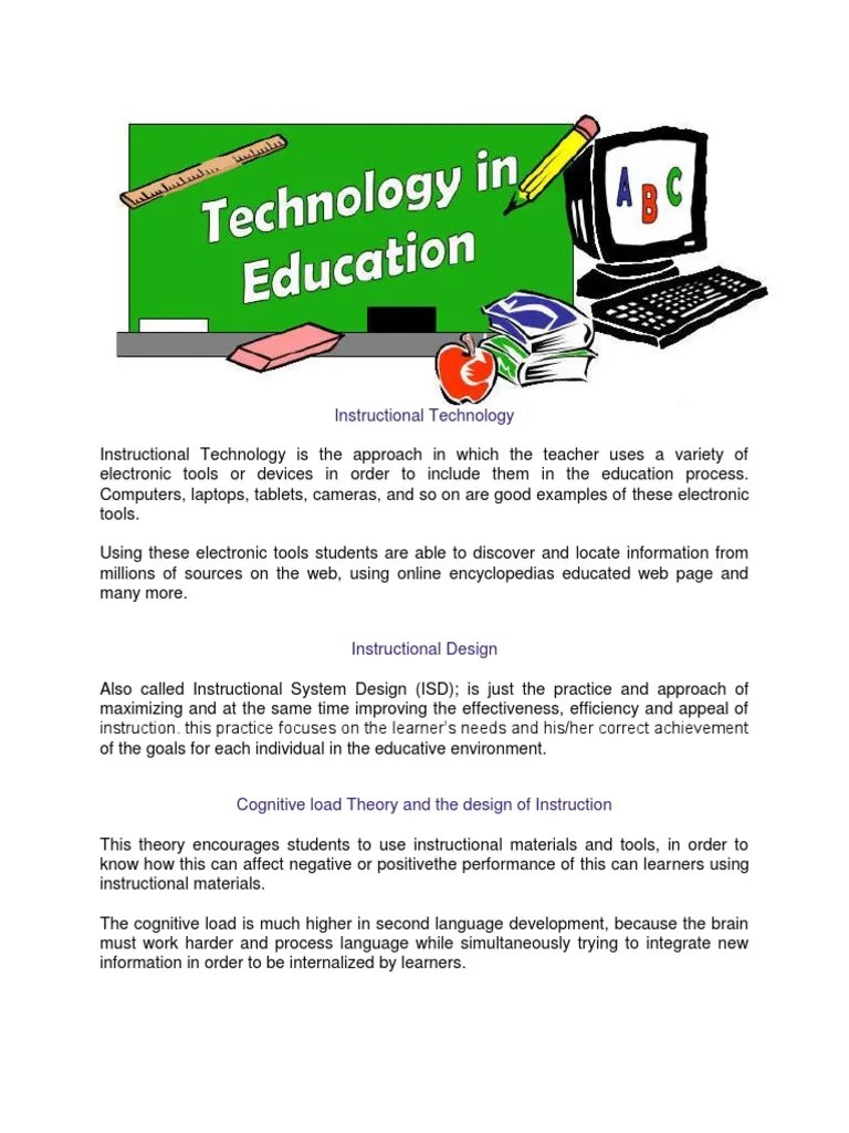 Instructional Technology PDF Instructional Design Educational