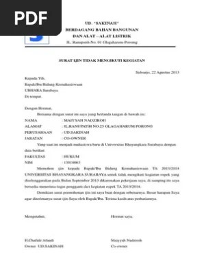Contoh Surat Izin Orang Tua Untuk Mengikuti Kegiatan Pdf / Surat Pernyataan Biodata Dan Izin Orang Tua Tim Pkm Polban Pages 1 3 Flip Pdf Download Fliphtml5 - Siapa dengan ini mengizinkan anak saya untuk mengikuti kegiatan kejurda karate inkanas yang akan diselenggarakan pada hari minggu tanggal 06.