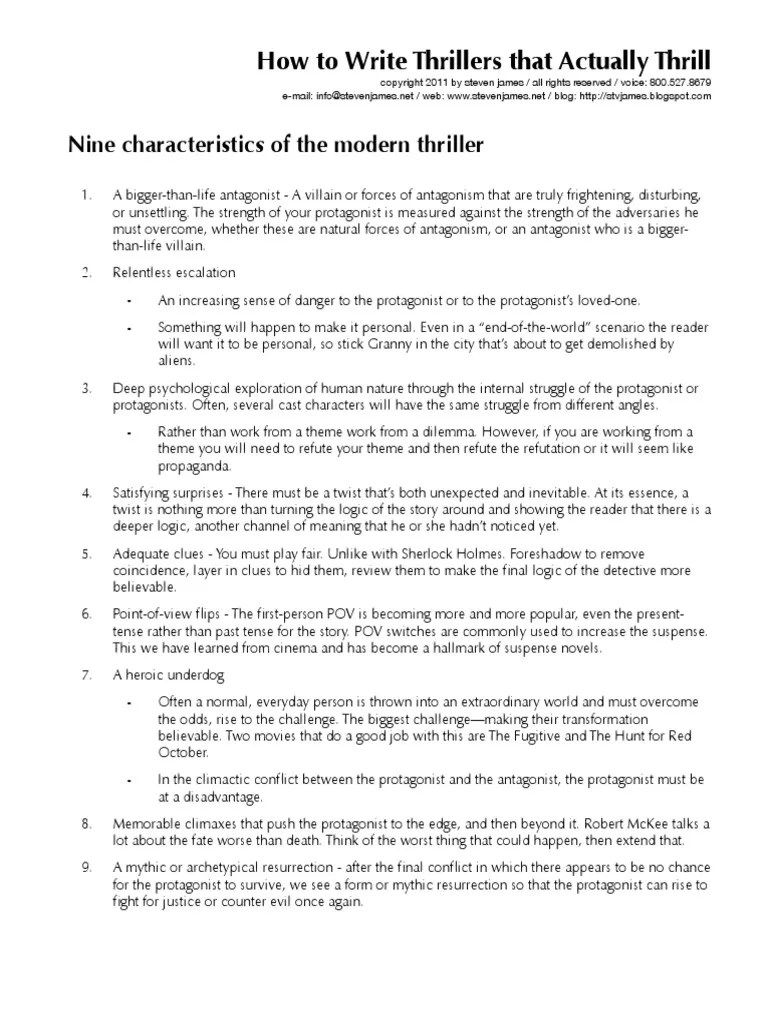 how to write thriller novel