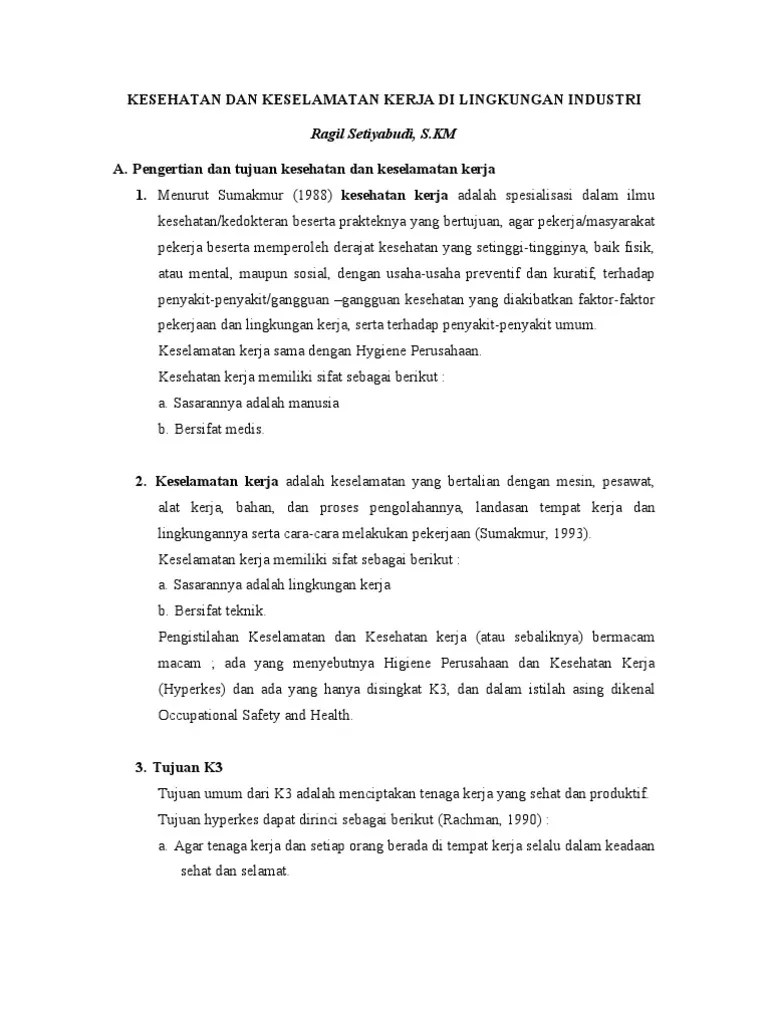 Kesehatan Dan Keselamatan Kerja Di Lingkungan Industri | PDF