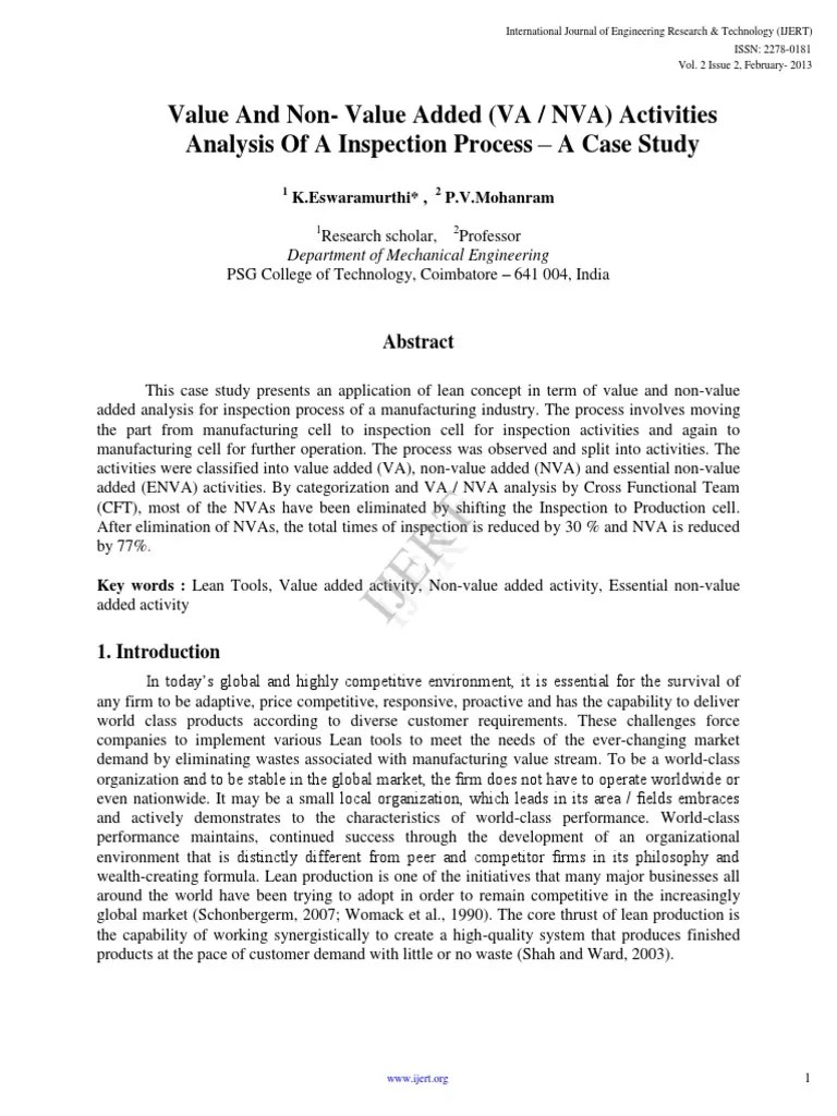 Value and Non Value Added (VA NVA) Activities Lean Manufacturing