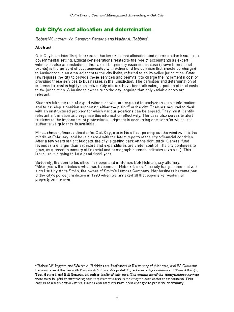 Cost Allocation Guidelines For Toronto PDF Fund Accounting Expense