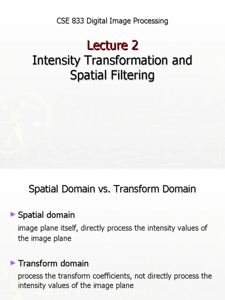 Digital Image Processing Lecture PDF Digital Signal Processing