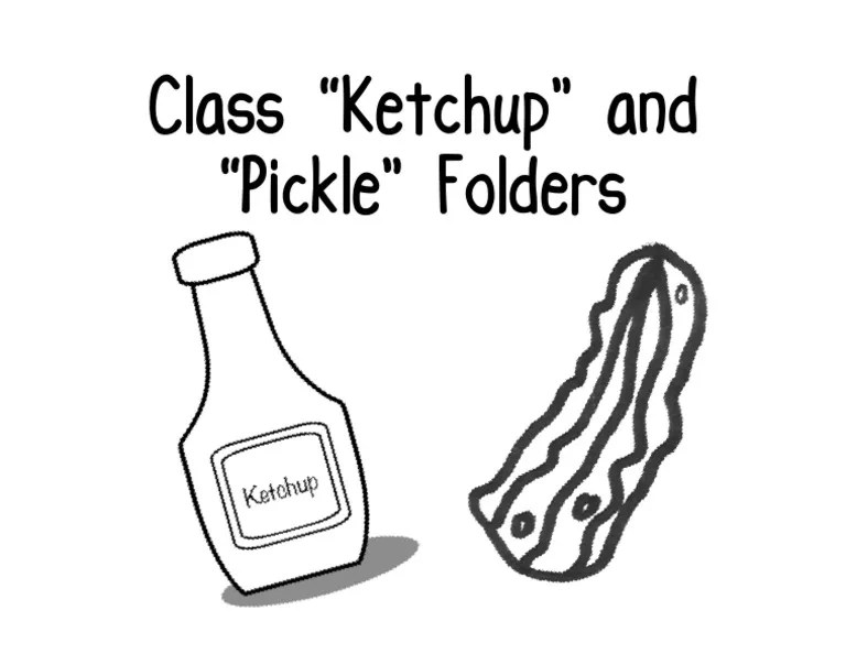 Ketchup & Pickle Folders Schools Teaching And Learning Free 30