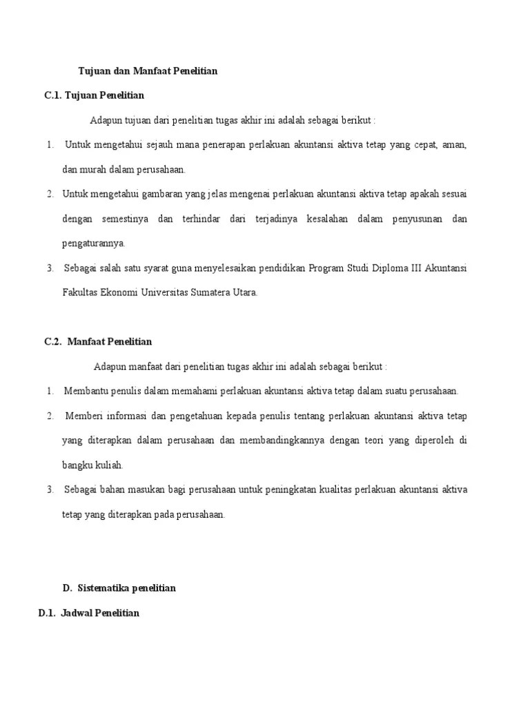 Tujuan Dan Manfaat Penelitian | Pdf