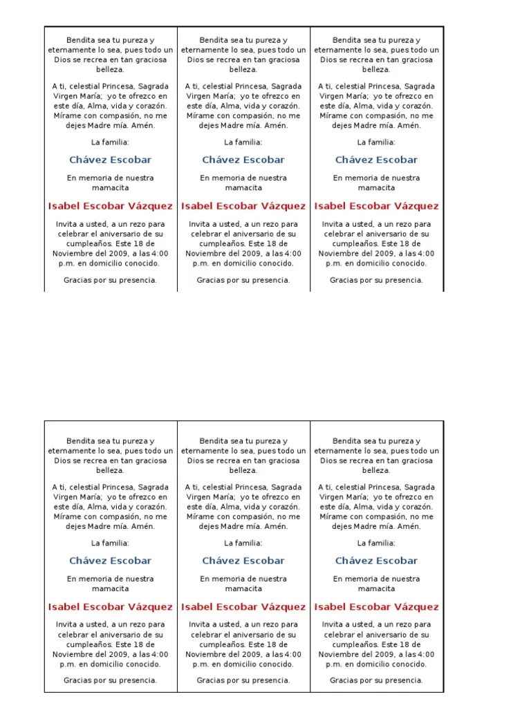 invitacion a un novenario