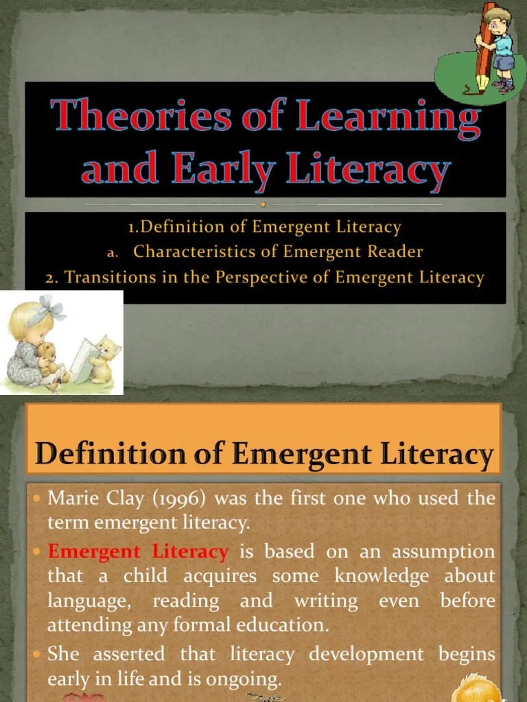 👍 Marie clay emergent literacy. Theories of learning and early literacy