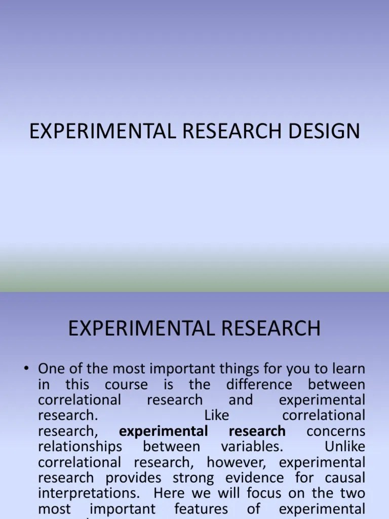 Experimental Research Design | Experiment | Scientific Method | Free 30