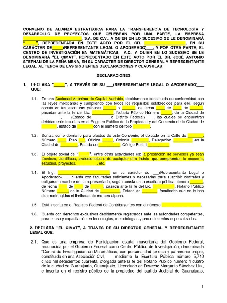 Modelo De Contrato De Convenio Entre Empresas VÃ¡rios Modelos