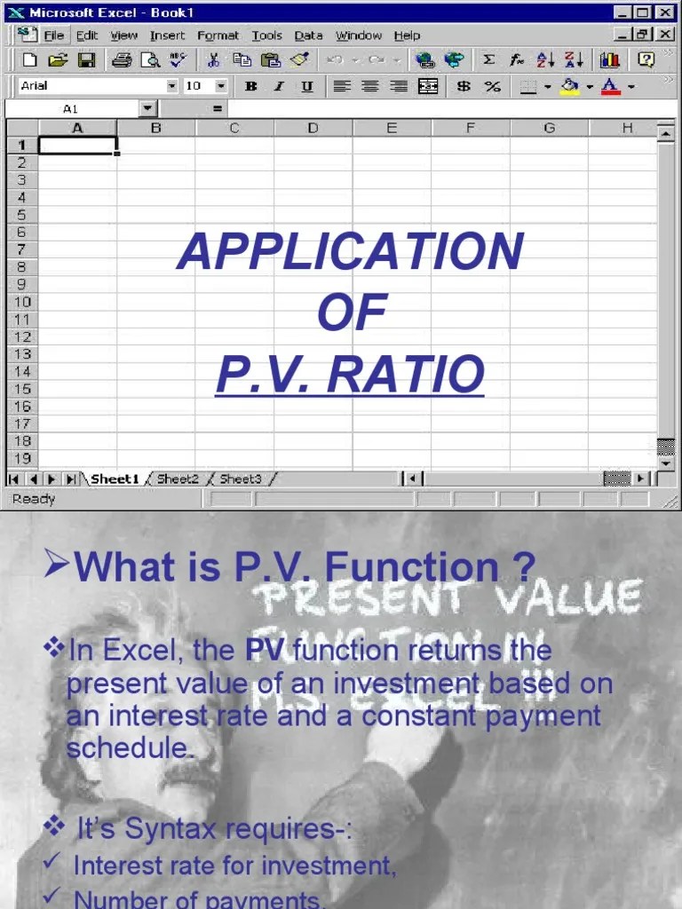 PV Ratio in excel