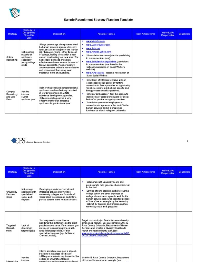 Sample Recruitment Strategy Planning Template_Interns Recruitment
