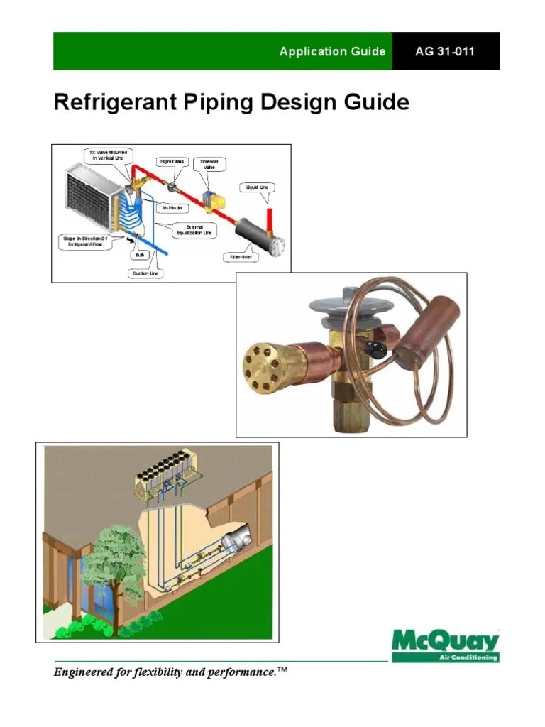 REFRIGERANTPIPING DESIGN GUIDEMCQUAY Refrigeration Air Conditioning