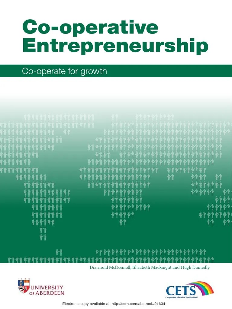 Coop Entrepreneurship 20131020 (1) Cooperative Entrepreneurship