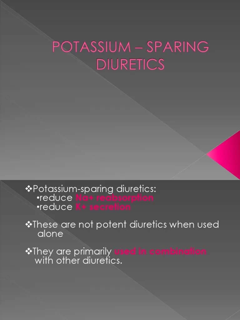 Potassium Sparing Diuretics Drugs Pharmacology