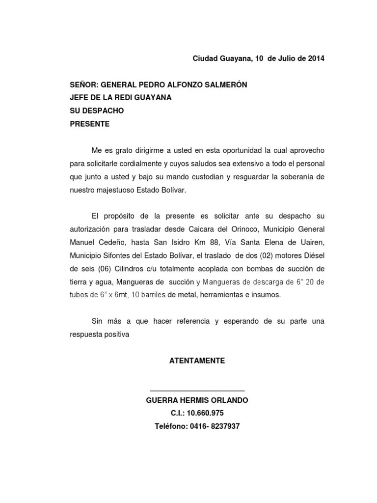 Carta Exposicion de Motivos PDF