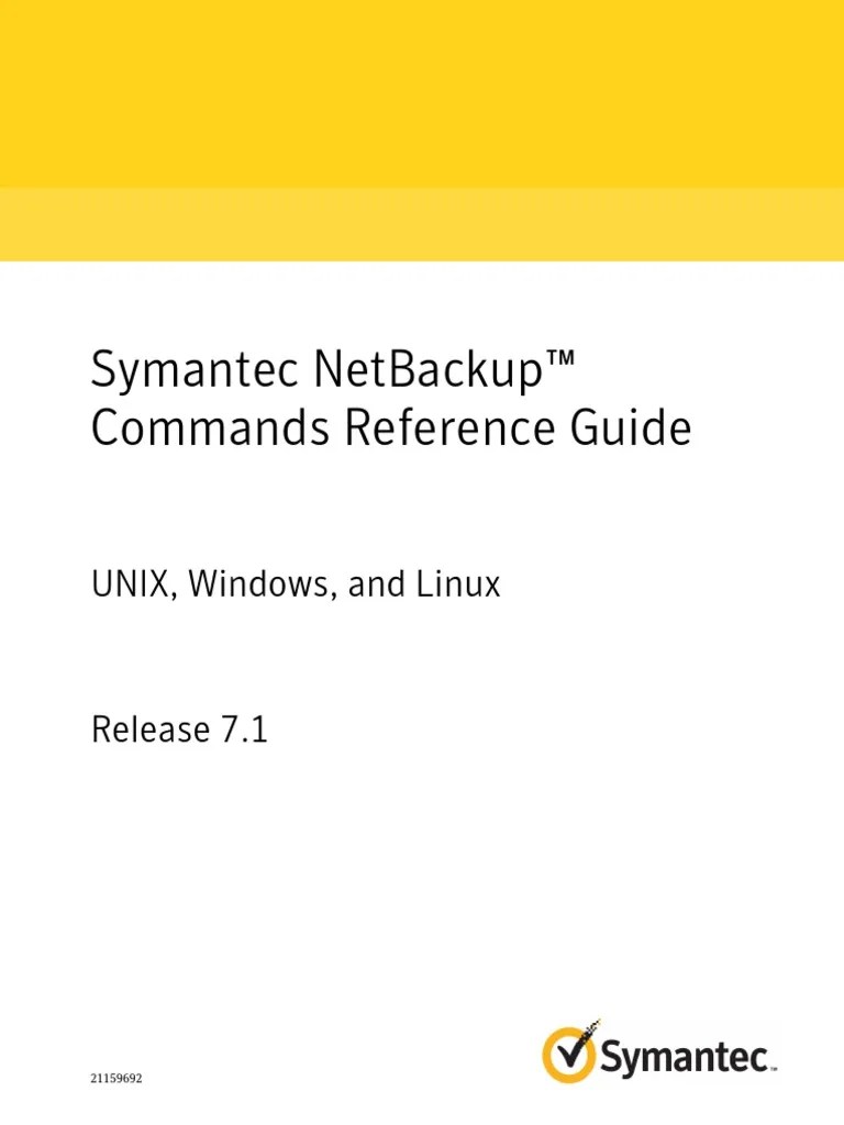 NetBackup Commands PDF Technical Support Command Line Interface