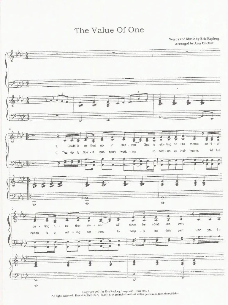 The Value of One PDF