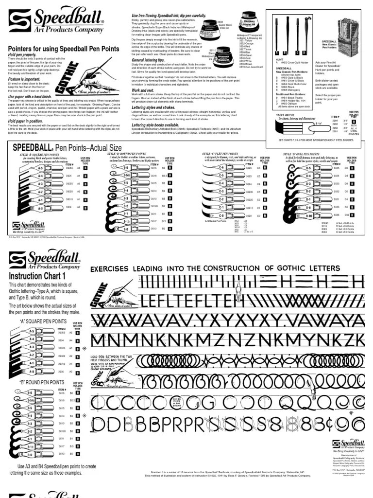 speedball nib guide Calligraphy Writing Implements
