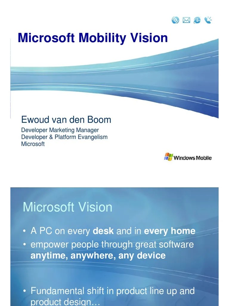 Microsoft Mobility Vision Application Server Microsoft Windows