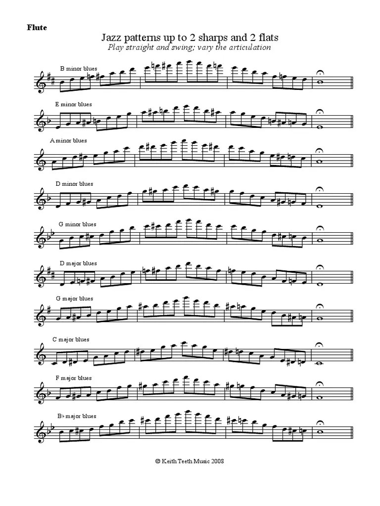 Flute Jazz Scales 1 Pitch (Music) Musical Compositions