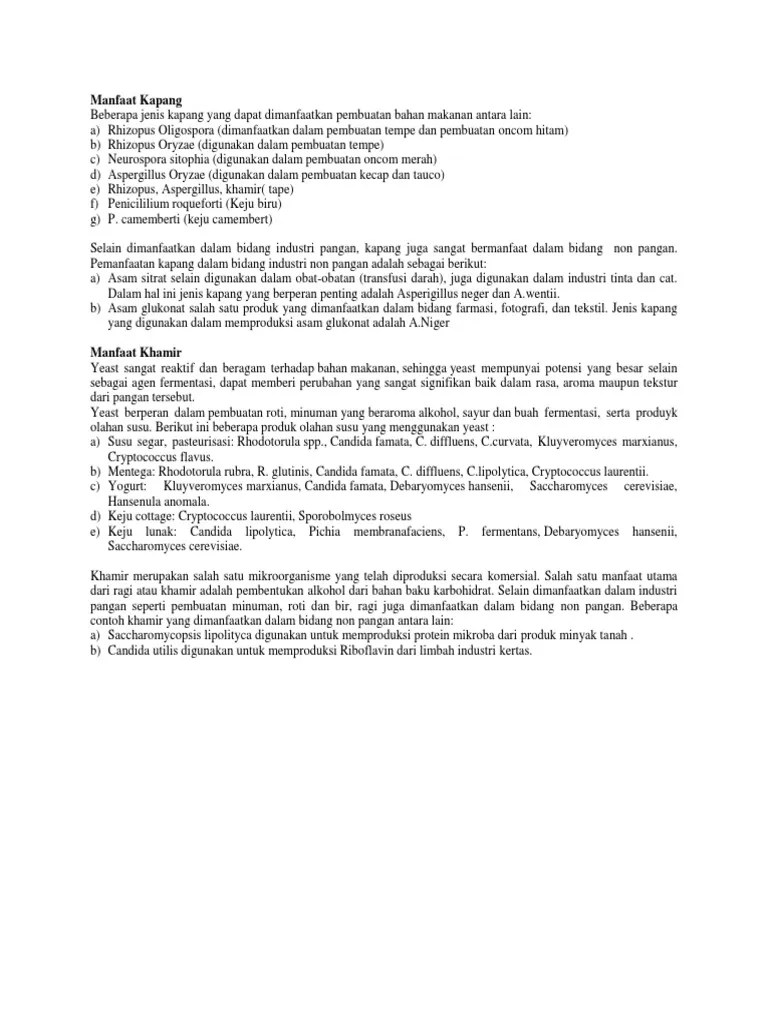 Manfaat Kapang &amp; Khamir | PDF