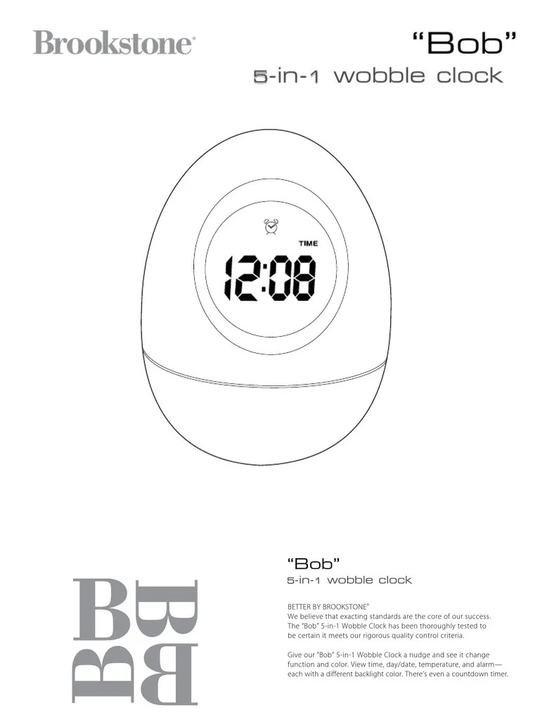 Brookstone Bobble Clock Manual PDF Fahrenheit Manufactured Goods