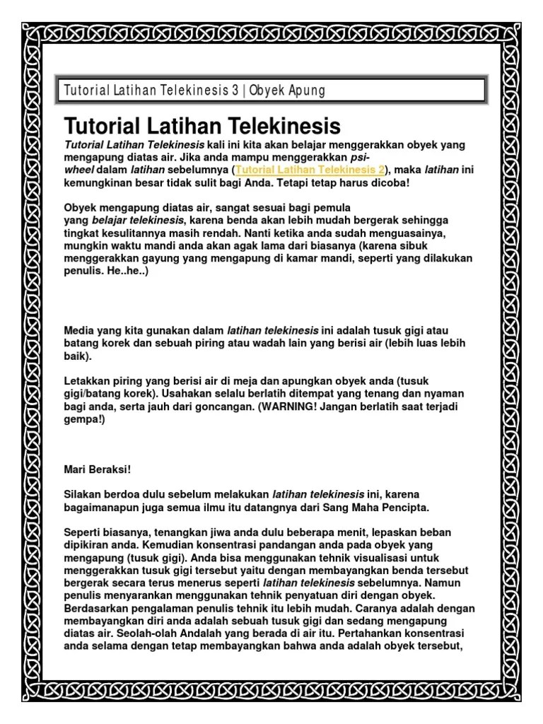 4.tutorial Latihan Telekinesis 3 | PDF
