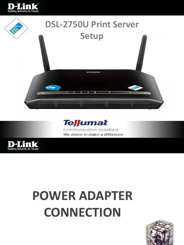 DSL2750U Print Server Setup Printer Local Area Network