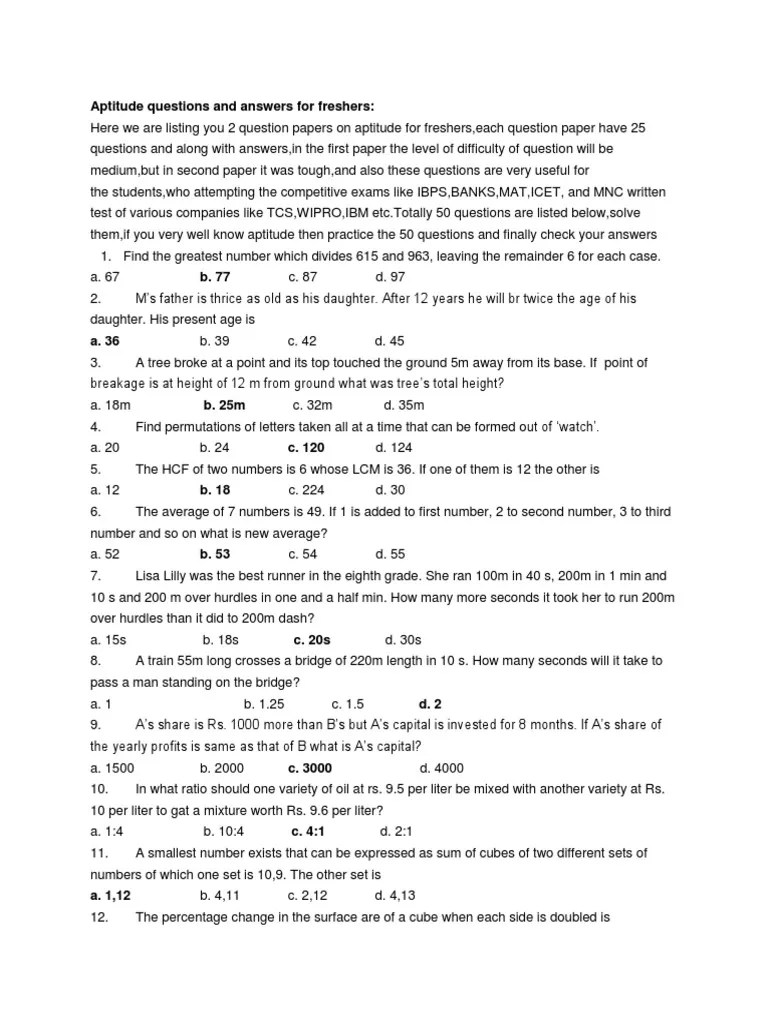 Aptitude Questions and Answers For Freshers PDF Abstraction Reason