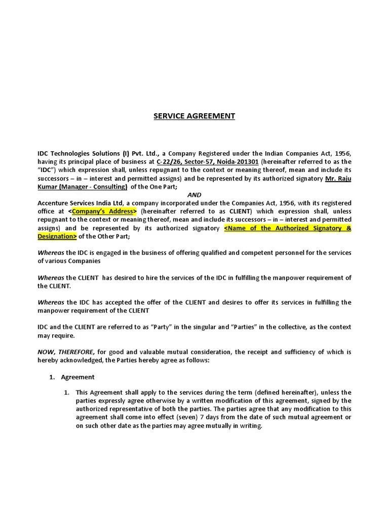 Permanent Staffing Agreement_IDC Technologies Invoice Arbitration