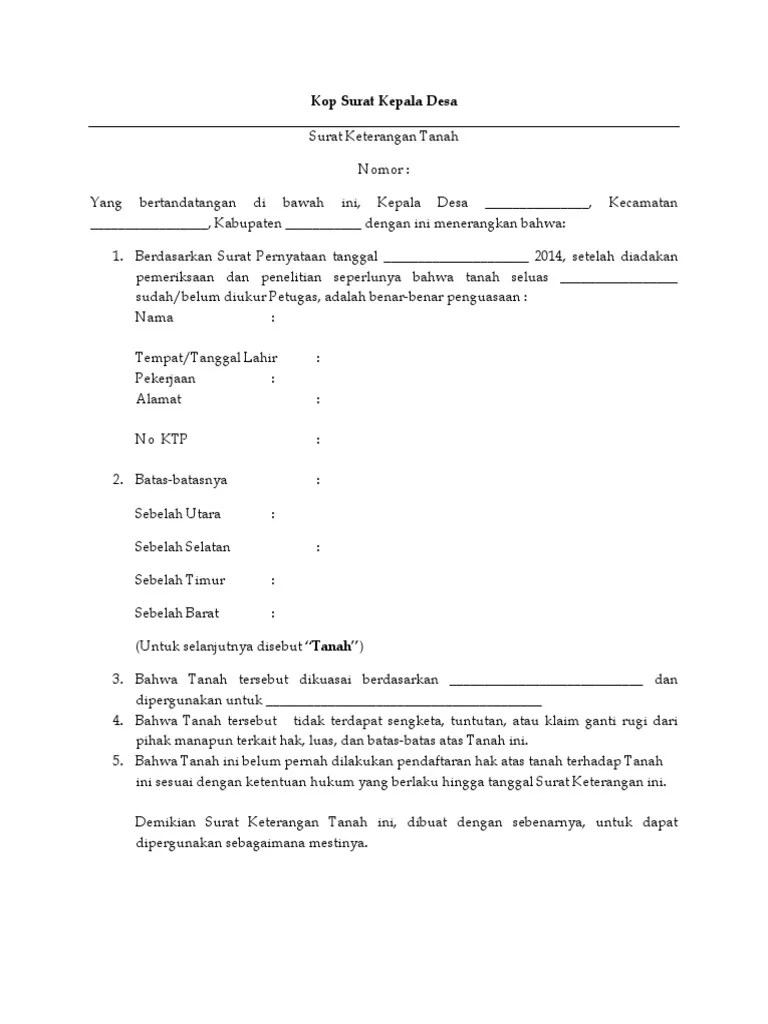Berbeda dengan contoh surat keterangan kerja word sebelumnya, surat keterangan ini umumnya digunakan untuk mantan karyawan yang sedang ingin melamar pekerjaan baru. Contoh Surat Keterangan Tanah Dari Kepala Desa