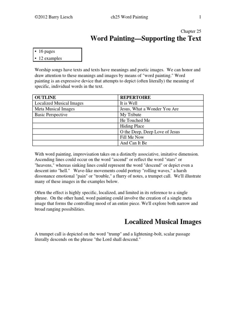 25 Word Painting Elements Of Music Music Theory