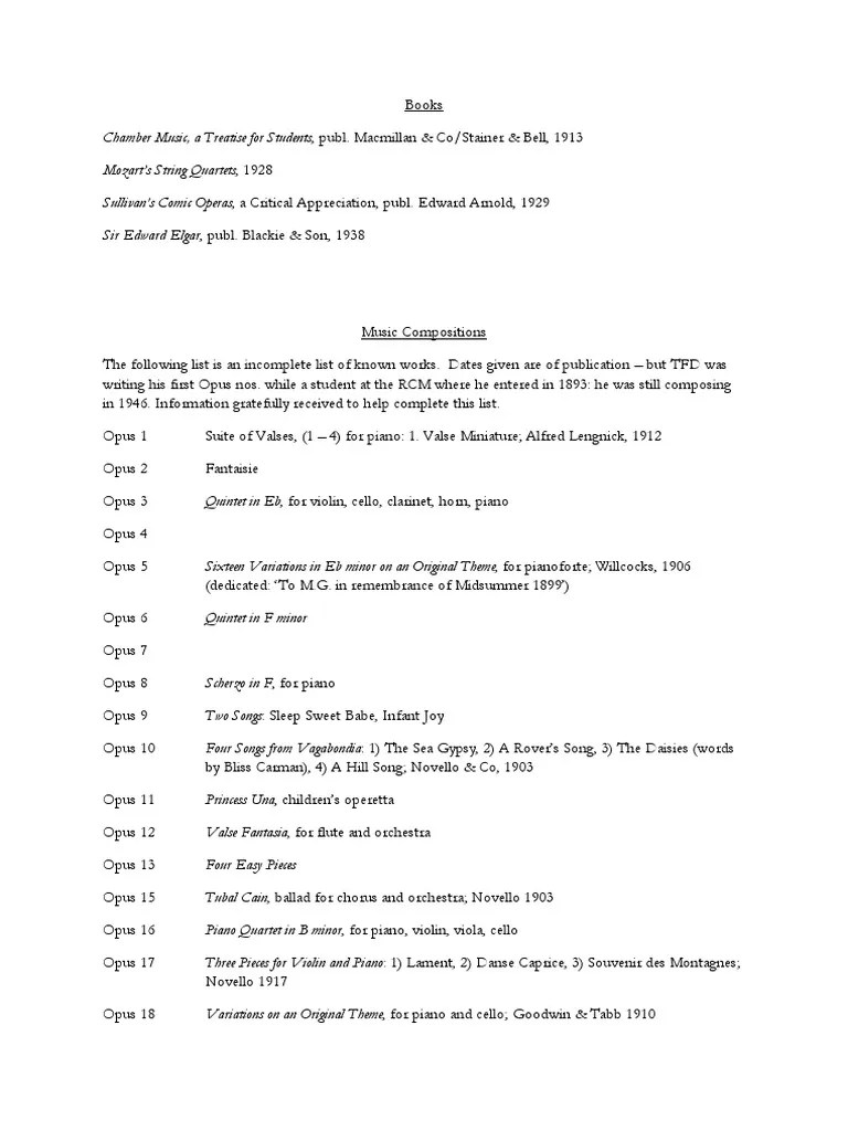 Dunhill List of Works PDF Chamber Music Carmen