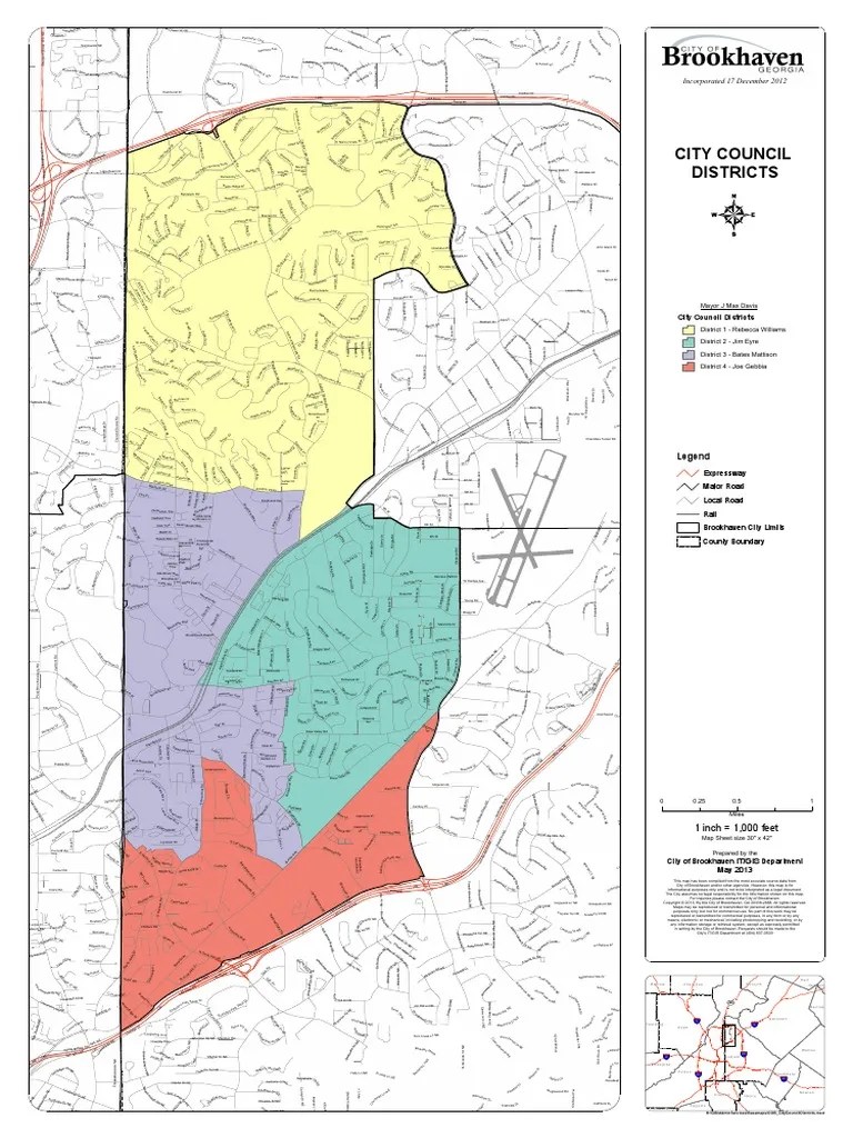 City of Brookhaven, GA Council Districts PDF Geographic Data And