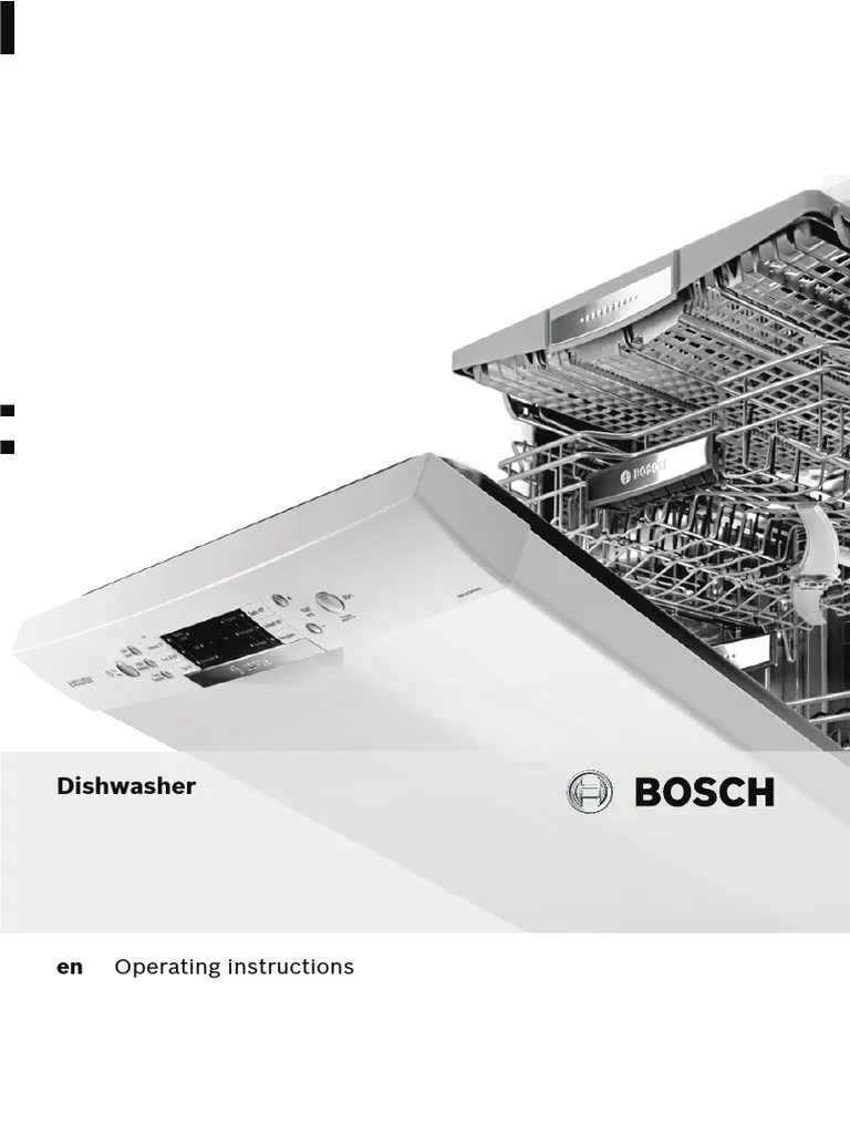 Bosch Exxcel Sms65e22gb Instructions For Use PDF Dishwasher Water