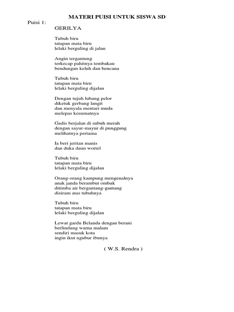 Puisi Tentang Hewan Untuk Anak Sd