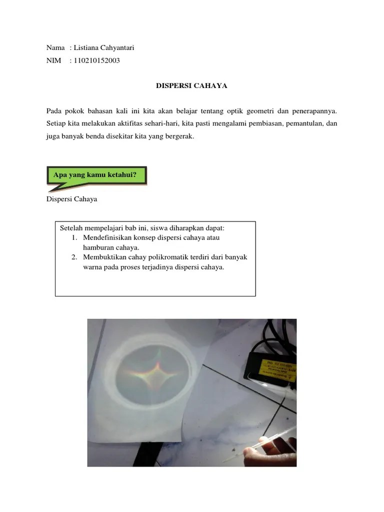 Dispersi Cahaya | PDF