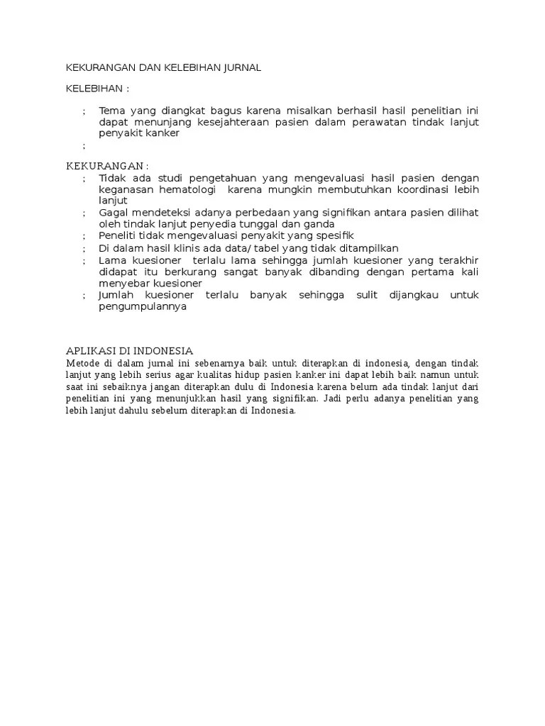 Contoh Kelebihan Dan Kekurangan Jurnal Jawabanku.id