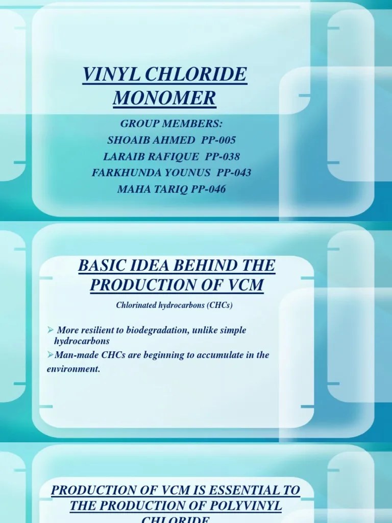 Vinyl Chloride Monomer PDF Polyvinyl Chloride Industries