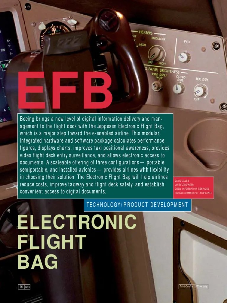 Boeing Electronic Flight Bag Aviation Aerospace Engineering