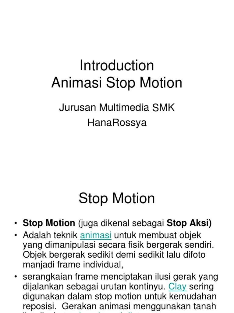 Jenis Animasi Stop Motion | PDF