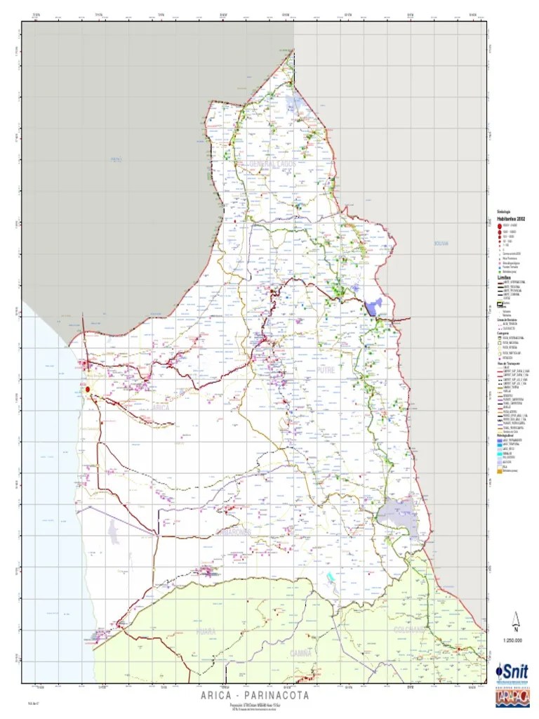 Mapa Arica y Parinacota América del Sur Chile