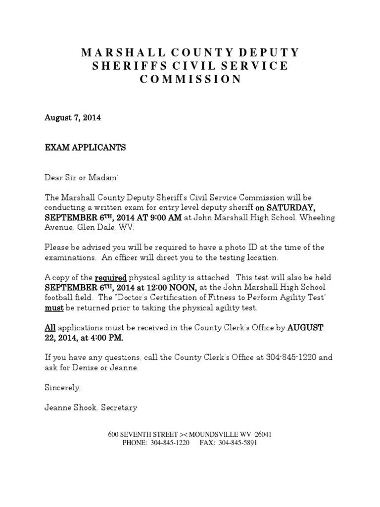 Deputy Sheriff Application PDF Sheriffs In The United States