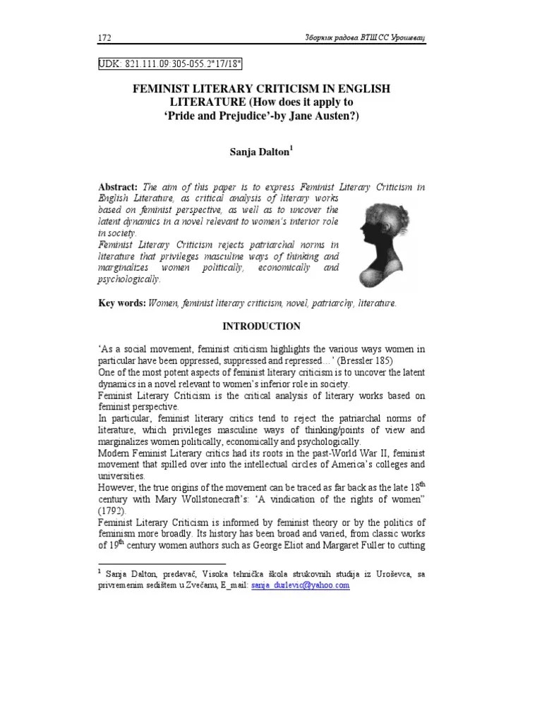 18. Feminist Literary Criticism in English Literature Feminism