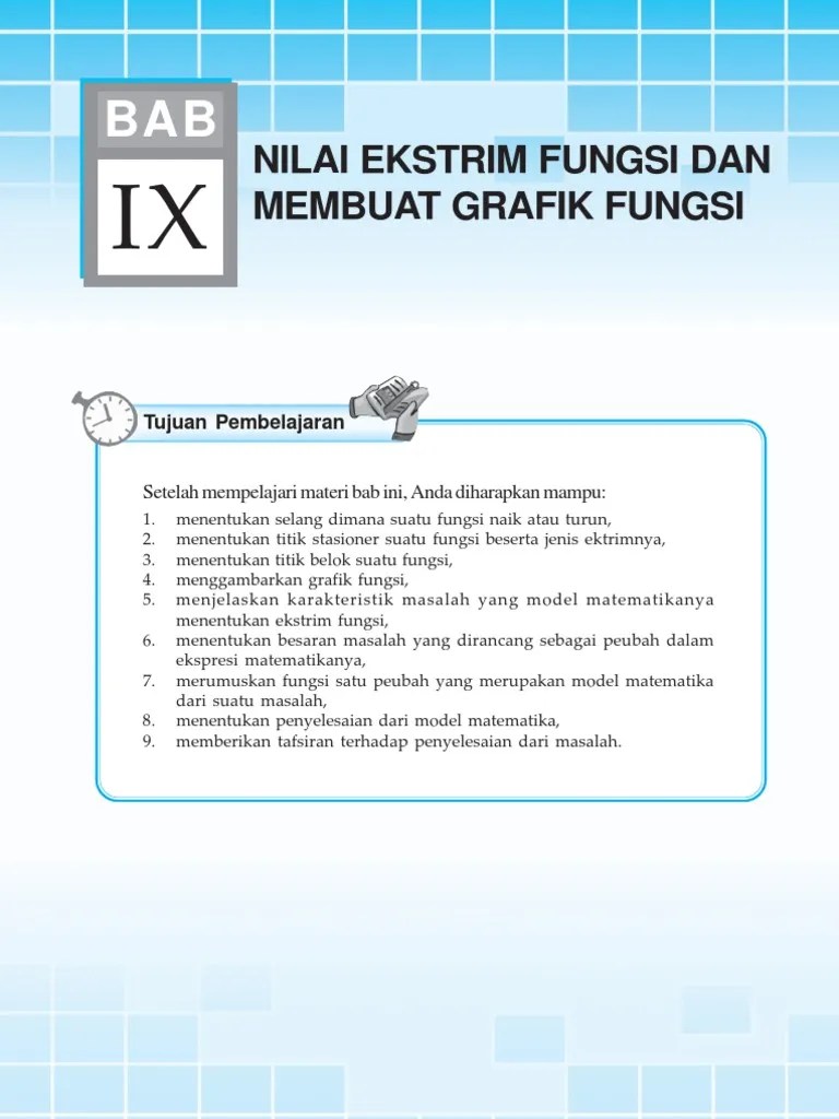 NiLai Ekstrim Fungsi Dan Membuat Grafik Fungsi - Bab9 | PDF