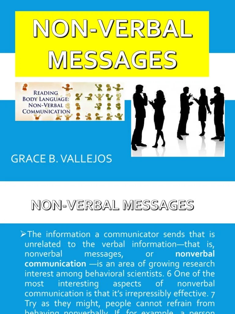 Non Verbal Messages Interpersonal Relationships Nonverbal Communication