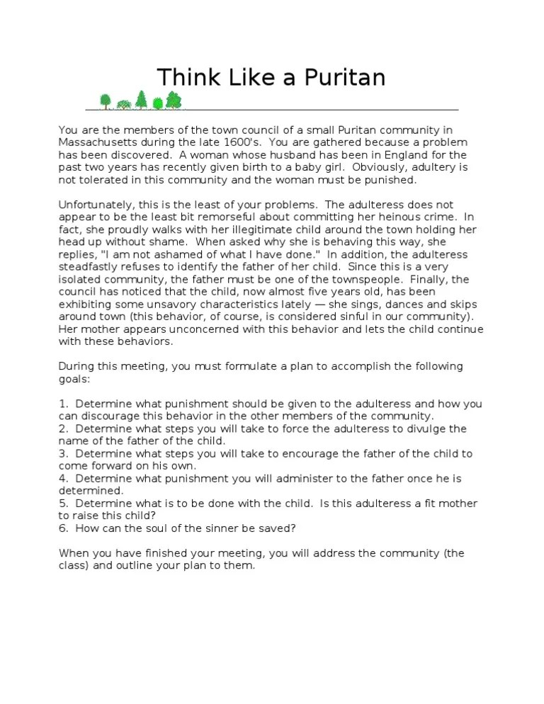 Think Like a Puritan